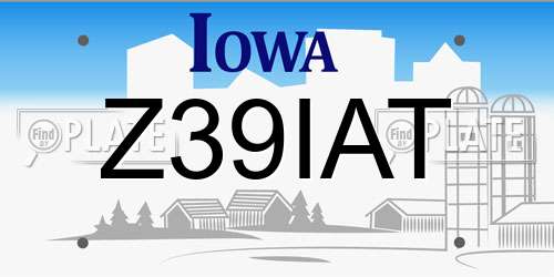 Z39IAT Iowa License Plate