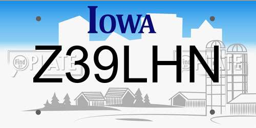 Z39LHN Iowa License Plate