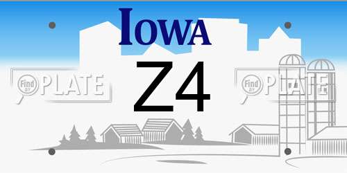 Z4 Iowa License Plate