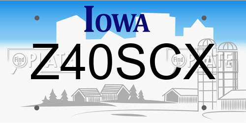 Z40SCX Iowa License Plate