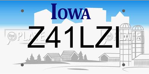 Z41LZI Iowa License Plate