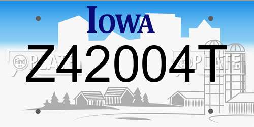 Z42004T Iowa License Plate