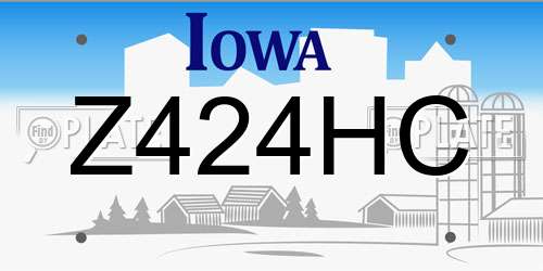 Z424HC Iowa License Plate