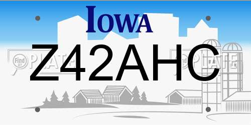 Z42AHC Iowa License Plate