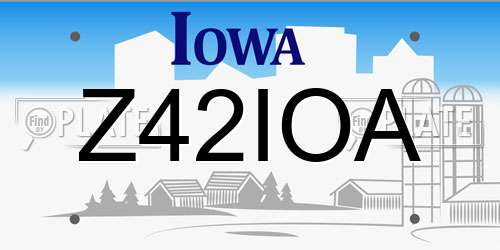 Z42IOA Iowa License Plate