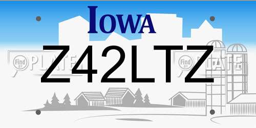 Z42LTZ Iowa License Plate