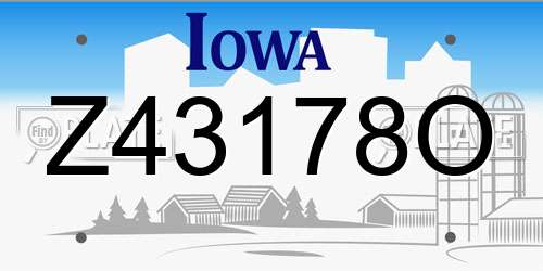 Z43178O Iowa License Plate