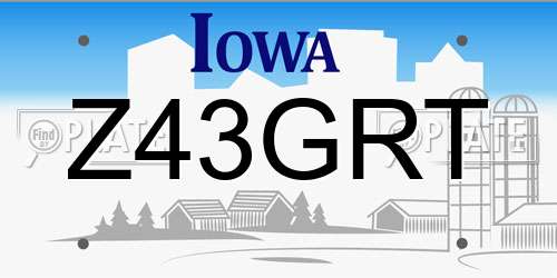 Z43GRT Iowa License Plate