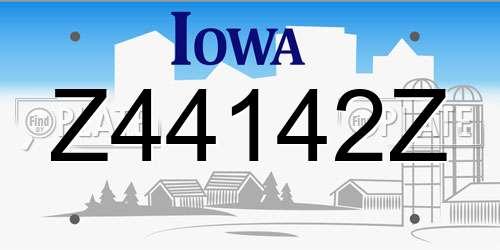 Z44142Z Iowa License Plate