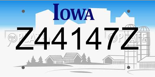 Z44147Z Iowa License Plate