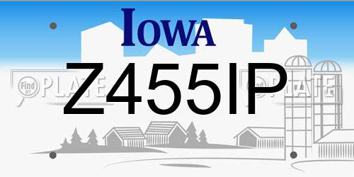 Z455IP Iowa License Plate