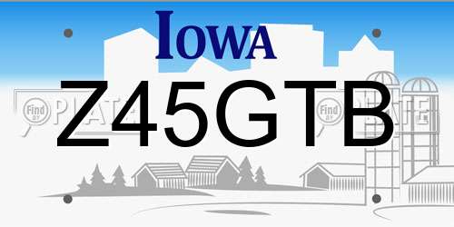 Z45GTB Iowa License Plate