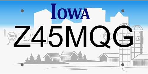 Z45MQG Iowa License Plate