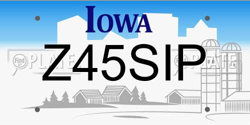 Z45SIP Iowa License Plate
