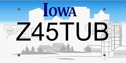 Z45TUB Iowa License Plate