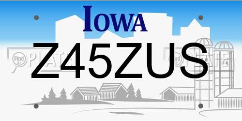 Z45ZUS Iowa License Plate