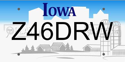 Z46DRW Iowa License Plate