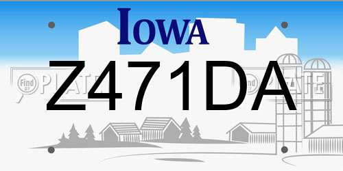 Z471DA Iowa License Plate