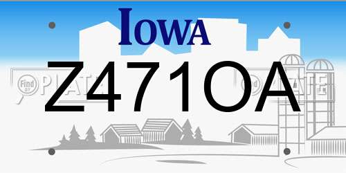 Z471OA Iowa License Plate