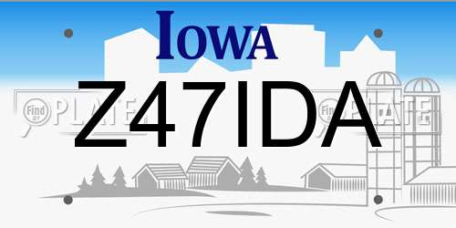 Z47IDA Iowa License Plate