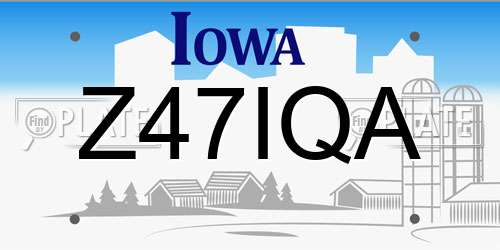 Z47IQA Iowa License Plate