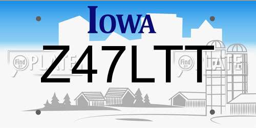Z47LTT Iowa License Plate