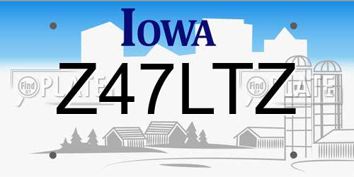 Z47LTZ Iowa License Plate