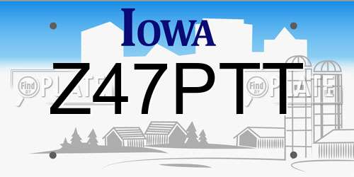 Z47PTT Iowa License Plate