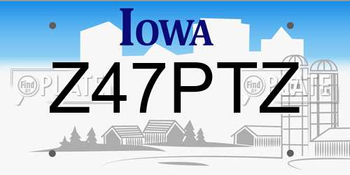 Z47PTZ Iowa License Plate