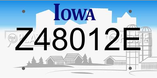 Z48012E Iowa License Plate