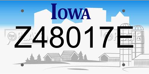 Z48017E Iowa License Plate