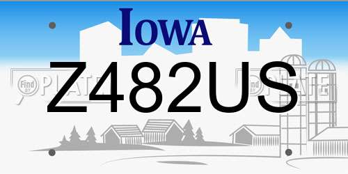 Z482US Iowa License Plate