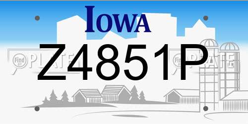 Z4851P Iowa License Plate