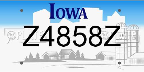 Z4858Z Iowa License Plate