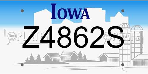 Z4862S Iowa License Plate