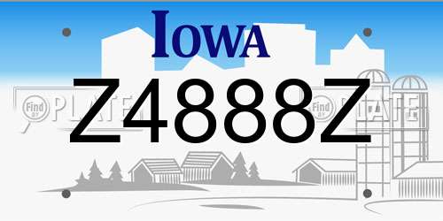 Z4888Z Iowa License Plate