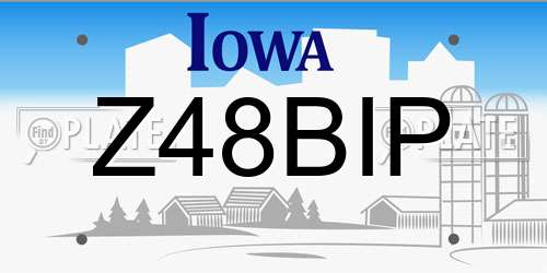 Z48BIP Iowa License Plate