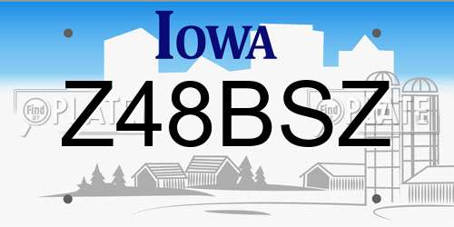 Z48BSZ Iowa License Plate