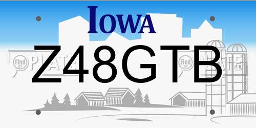 Z48GTB Iowa License Plate