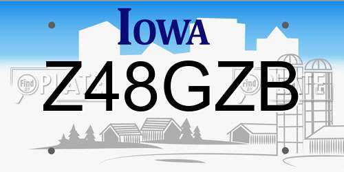 Z48GZB Iowa License Plate