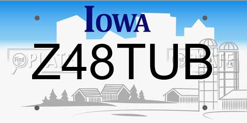 Z48TUB Iowa License Plate