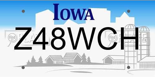 Z48WCH Iowa License Plate