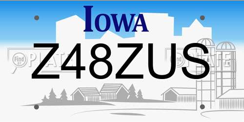 Z48ZUS Iowa License Plate