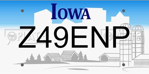 Z49ENP Iowa License Plate