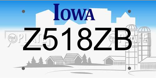 Z518ZB Iowa License Plate