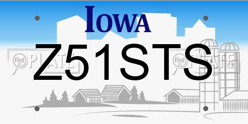 Z51STS Iowa License Plate