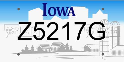 Z5217G Iowa License Plate