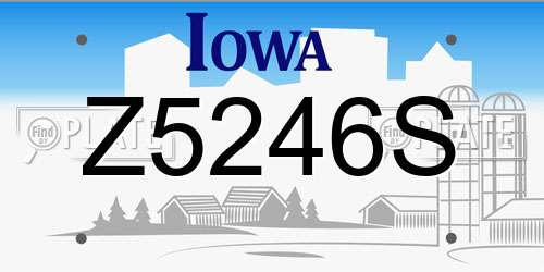 Z5246S Iowa License Plate
