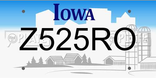 Z525RO Iowa License Plate