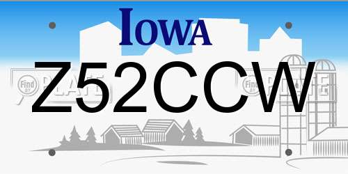 Z52CCW Iowa License Plate